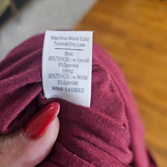 Marine Layer Lexi Rib Daytime Midi Dress Eclipse Auburn Stripe Fitted Size L - Picture 8 of 8